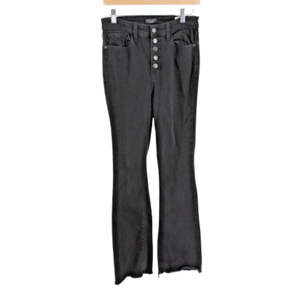 Judy Blue Denim - Judy Blue Button Fly Bootcut Jeans Womens 7/28 Black Raw Hem Stretch Denim
